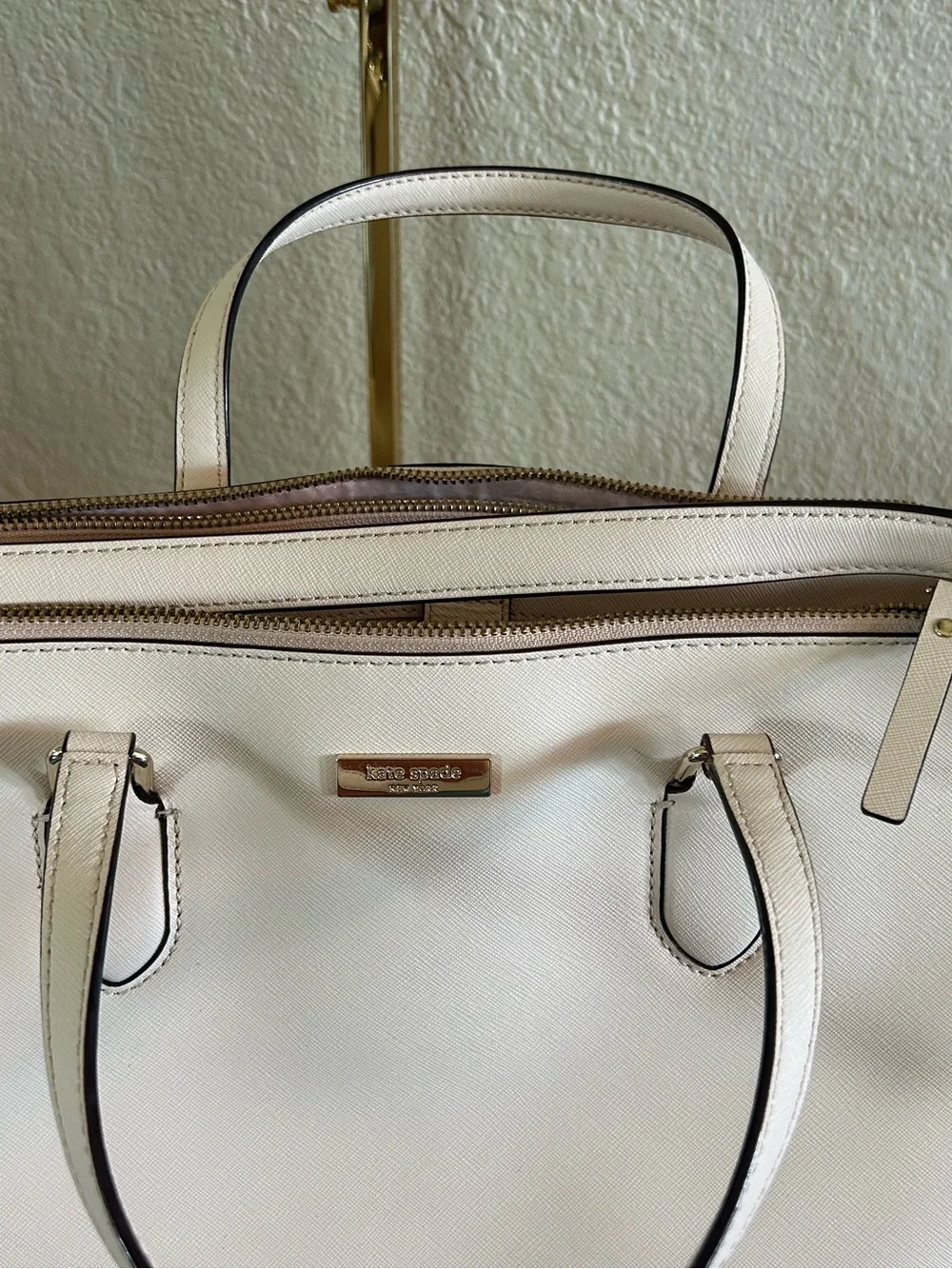 Kate Spade Laurel Way Leighann Saffiano Leather Satchel Crossbody Tote Blush